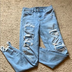 American Eagle Jean jegging-ripped super high rise